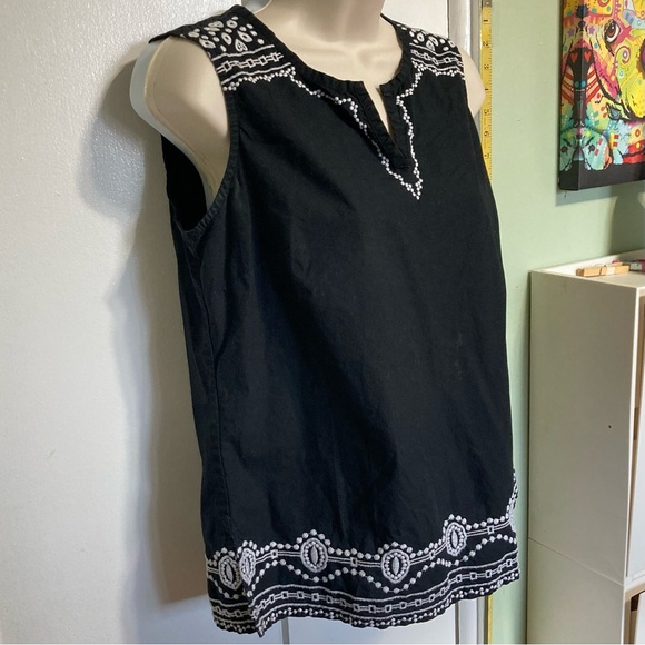TALBOTS Sleeveless Mediterranean Bohemian Inspired Tank Layering Top Small - Picture 3 of 13